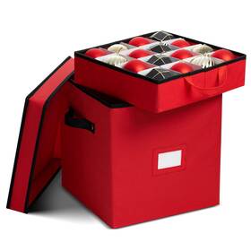 Zcd-109-rd Zober Christmas Ornament Storage Box - Stores 64 Ornaments Non-woven Tear- Pr