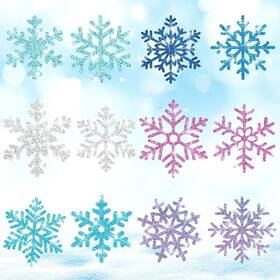 Hu-zonon-316815 Zonon 48 Pcs Snowflake Cutouts Decorations Winter Christmas Paper C