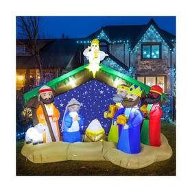 Mq-funflatable-003-new Zpisf 741416820270 8 Ft Christmas Inflatables Nativity Scene Outdoor Decorations Blow