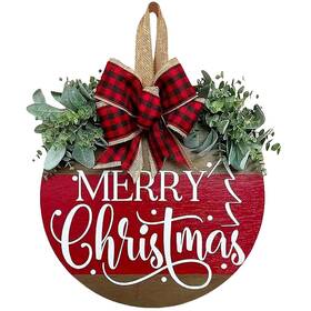 Sign-001 Zqahtt Merry Christmas Wreaths For Front Door Wreath Welcome Hanger