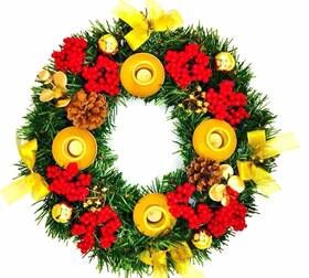 Huahuan-001 Zujiefu 14 In Christmas Advent Wreath Candle Holder Centerpiece Decor For Home Church