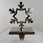 Silver Snowflake Mantle Holder For Hanging Christmas Stocking. Fixed Price $16.00.