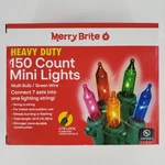 Merry Brite Multi Color Mini Lights 150 Count Heavy Duty String 34 Feet. Fixed Price $12.95.