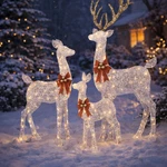 Home Accents Holiday 3PC Led Iridescent Deer Family Color Changing Indoor/outdr. Fixed Price $116.99.