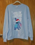 New Juniors Disney Lilo & Stitch Sweatshirt Sz Christmas Feelin' Festive -5247. Fixed Price $17.49.