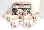 Farberware Holiday Snowman Mugs Cups Christmas Tree Set Of 4 With Original Box. Fixed Price $19.99.