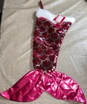 Holiday Time Reversible Pink Silver Sequins Mermaid Tail Christmas Stocking 21". Fixed Price $13.96.
