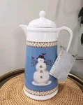 Vtg Furio Snowman Debbie Mumm Insulated Thermos Carafe Pitcher W/ Lid Christmas. Fixed Price $19.99.