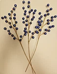 Blue Ball Berry Spray/ Holiday Floral Designs/ Christmas Time Fun Lot Of 3. Fixed Price $8.99.