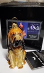 Joy To The World Bloodhound Sitting Dog Polish Glass Ornament Nib Original Box. Fixed Price $57.55.