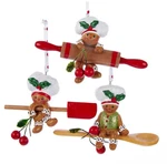 Kurt Adler Set Of 3 Gingerbread Bakers W/baking Tool Xmas Ornaments H5024. Fixed Price $36.88.