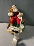 Carlton Cards Christmas Santa Stocking Holder Teddy Bears Present List. Fixed Price $12.80.