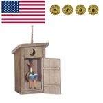 Outhouse With Deer Inside Resin Hanging Christmas Ornament - Size 3.5 In.. Fixed Price $24.41.