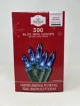 Holiday Time 300 Blue Mini Lights Green Wire Christmas Indoor/outdoor. Fixed Price $10.95.