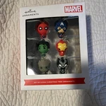 Hallmark Marvel Mini Christmas Ornaments Set Of 6 Spider-man Hulk Iron Groot. Fixed Price $12.00.