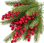 10PCS Artificial Pine Branches With Red Berries Christmas Tree Wreath Decoration. Fixed Price $10.75.