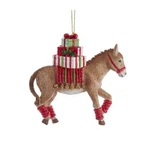 Kurt Adler #E0567 Tan Donkey With Gifts Christmas Ornament. Fixed Price $17.99.