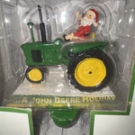 Vintage Cast Iron John Deere Holiday Christmas Stocking Holder Santa Tractor. Fixed Price $29.99.