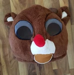 Dan Rudolph Big Greeter Head 18X18X16 Plush Costume Mask Reindeer Christmas. Fixed Price $35.00.