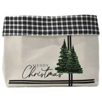 Merry Pine Tree Christmas Skirt Black And White Canvas Storage Display. Fixed Price $19.52.