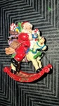 Vtg Midwest Santa Rocking Horse Toys Heavy Cast Iron Christmas Stocking Holder. Fixed Price $9.99.