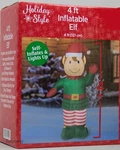 Christmas Holiday Style 4 Ft Santa Claus Elf Airblown Inflatable Nib. Fixed Price $44.99.