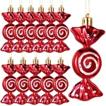 Threan 12 Pcs Christmas Candy Ornaments For Tree Decoration Hanging Red. Fixed Price $17.35.