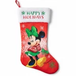 Disney Minnie Mouse Satin Christmas Stocking Happy Holidays 18 Ruz. Fixed Price $18.99.