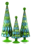 Cody Foster Christmas Decor Glass Blue/green Hues Trees Set Of 3!. Fixed Price $238.00.