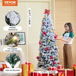 Vevor Christmas Tree 6.5FT Prelit Flocked Xmas With 250 Led Lights 814 Tips. Fixed Price $113.91.