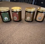 Fragrflowing Merry Christmas Scented Candle Set 4 Jar Glass Soy Wax Assortment. Fixed Price $20.00.