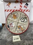 Temp-tations Seasonal 12" Divided Bowl Serving Dish Winter Whimsy Snowman New. Fixed Price $24.53.