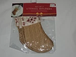 Bed Bath & Beyond 3 Gold Beaded Stocking Utensil Holders. Fixed Price $5.00.