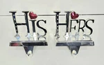 Harvey Lewis Christmas Stocking Hangers His & Hers Crystal Swarovski Heart. Fixed Price $17.50.