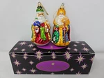 Christopher Radko Pair Glass Santa Ornaments Set Of 2 Handcrafted Poland. Fixed Price $31.50.