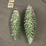 Melrose Int Blown Glass Pine Cone Ornaments 6 & 7.5 Set Of 2. Fixed Price $20.00.