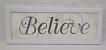 Believe Sign Wall Decor- Christmas & Snowflake Theme- White Color. Fixed Price $11.50.