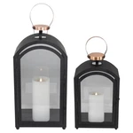 Melrose Set Of Black Metal Dome Lanterns With Copper Handle 20-INCH. Fixed Price $100.49.