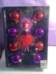 Red Hat Society Lady & 8 Glass Ball Christmas Ornaments Gki Bethlehem. Fixed Price $10.00.