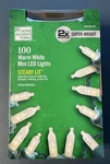Home Accents 100 Warm White Mini Led String Lights 2X Super Bright Steady Lit. Fixed Price $11.99.