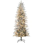 7.5' Flocked Christmas Tree Pre Lit With Snow Branches Yellow Clear Light. Fixed Price $85.12.