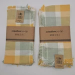 Creative Co-op Plaid Cloth Napkins 2 Sets Of 4 18 Square 100% Cotton. India. Fixed Price $18.00.