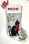 Glitzhome Black Cat Christmas Stocking 19 Hooked Yarn Winter Snow Farmhouse New. Fixed Price $28.00.