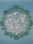 Mikasa Green Trim Frosted Glass Christmas Story Spruce Footed Plate Dish 9.75". Fixed Price $19.20.