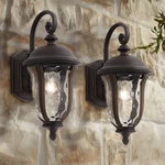 Park Sienna 16 3/4" High Bronze And Glass Outdoor Wall Light Set Of 2. Fixed Price $279.99.