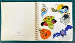 Vtg Halloween, Thanksgiving, Christmas Window Clings Holding Book Multi Color. Fixed Price $19.99.