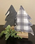 Nwt Target Farmhouse Gray Fabric Christmas Trees Table Mantel Decor Set Of 2. Fixed Price $16.00.