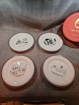 Restoration Hardware The New Yorker Dessert Plates Christmas Santa Box Set Of 4. Fixed Price $25.00.