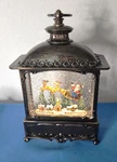 Gerson Lighted Santa Christmas Snow Lantern / Globe Continuous Swirling. Fixed Price $34.95.