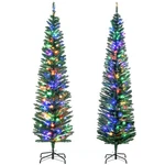 Homcom Pencil Prelit Artificial Christmas Tree With Colorful Led Lights Used. Fixed Price $36.39.